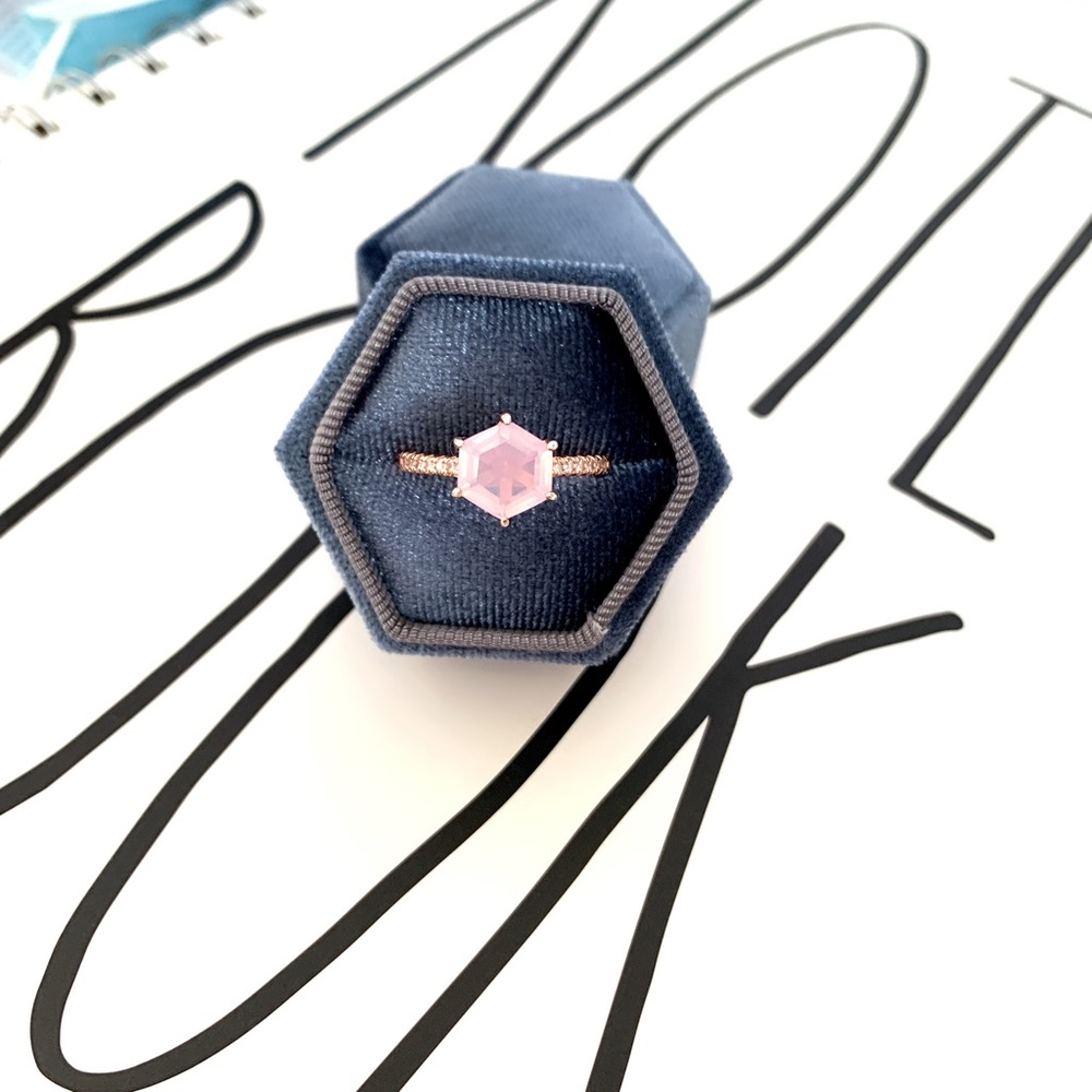 Genuine Rare Lavender Quartz Half Infinity Ring